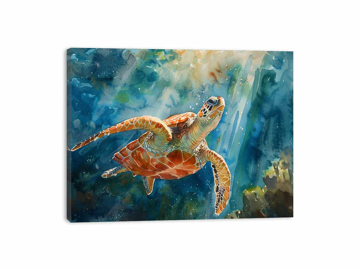 Turtle In Sea  Canvas Print