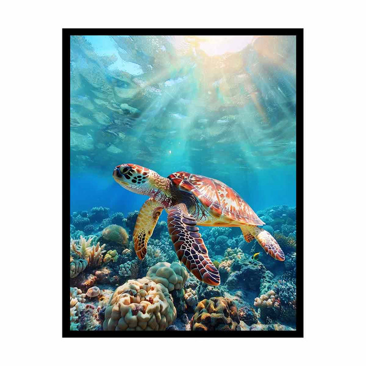 Turtle In  Sea   Painting