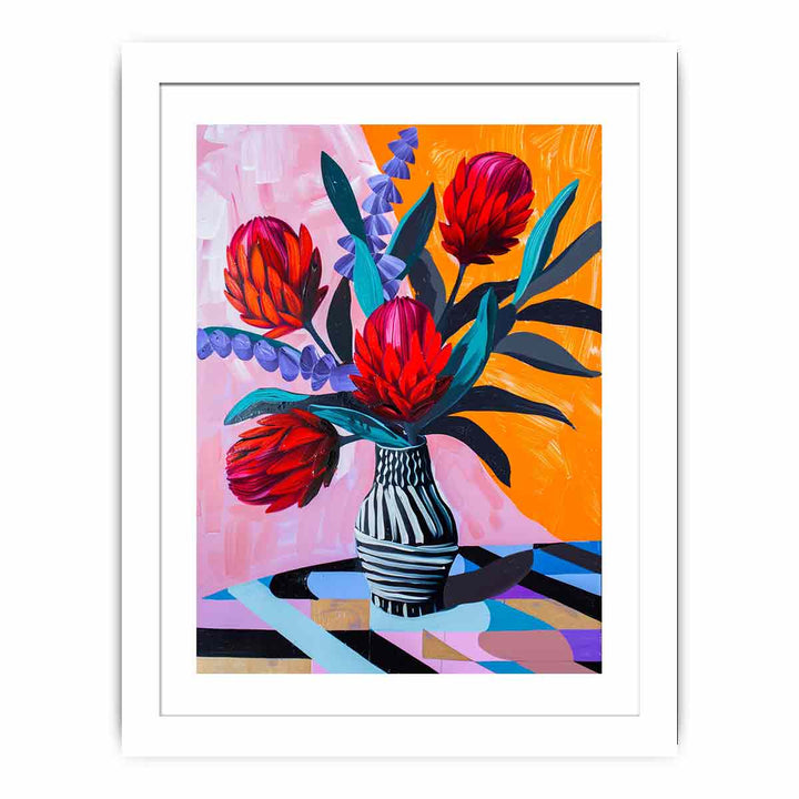 Waratah Vase  Streched canvas