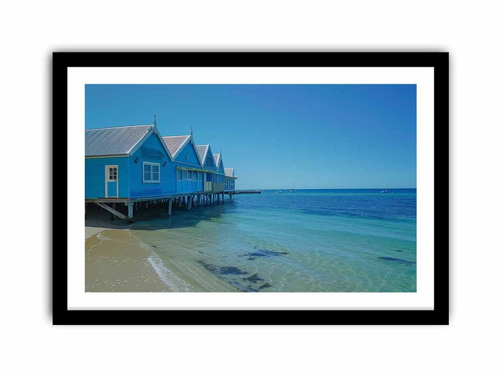 Blue Beach House   Art Print