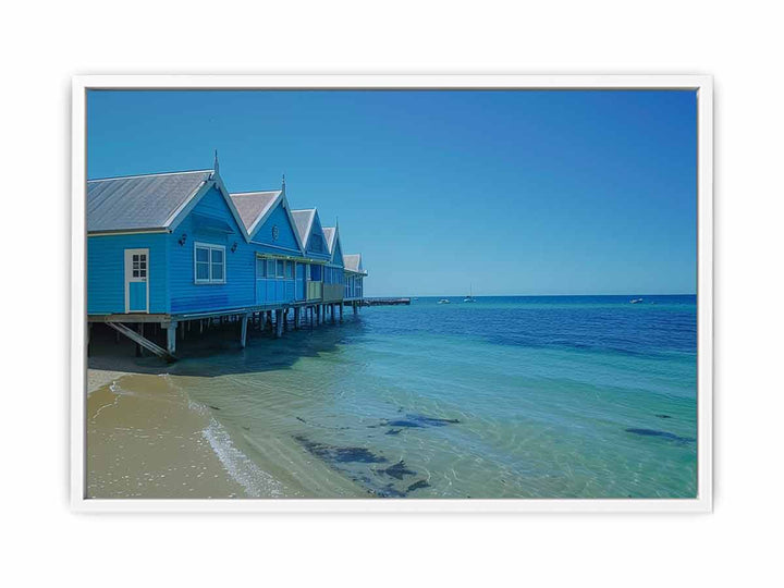 Blue Beach House  Framed Print