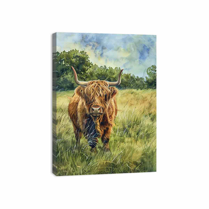 Milkmaid Highland Canvas Print