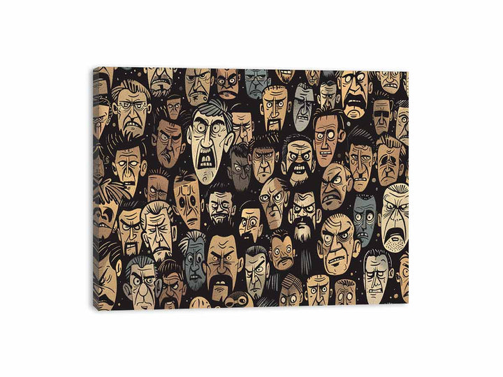 Crowd Sketch Canvas Print