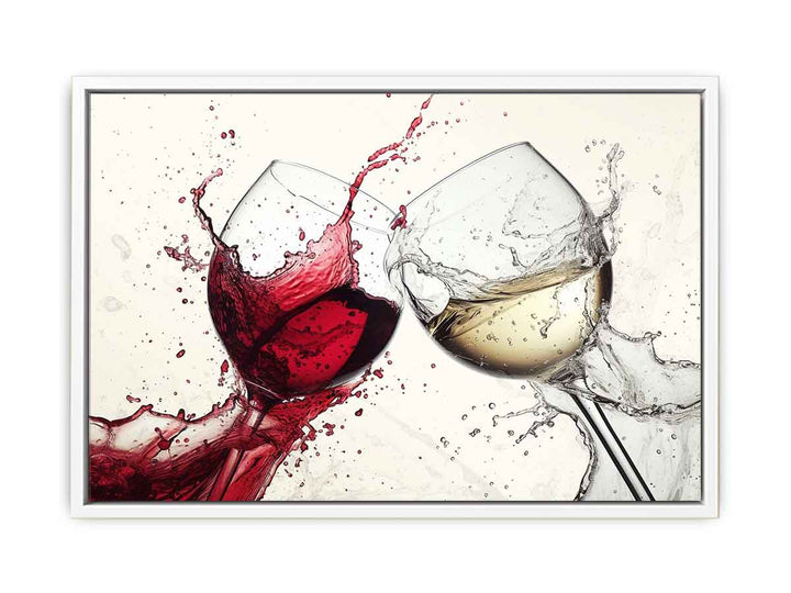 Red & White Wine Splash Art  Painting