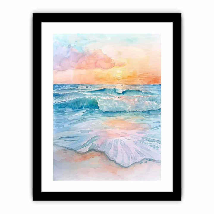 Watercolor Beach   Art Print