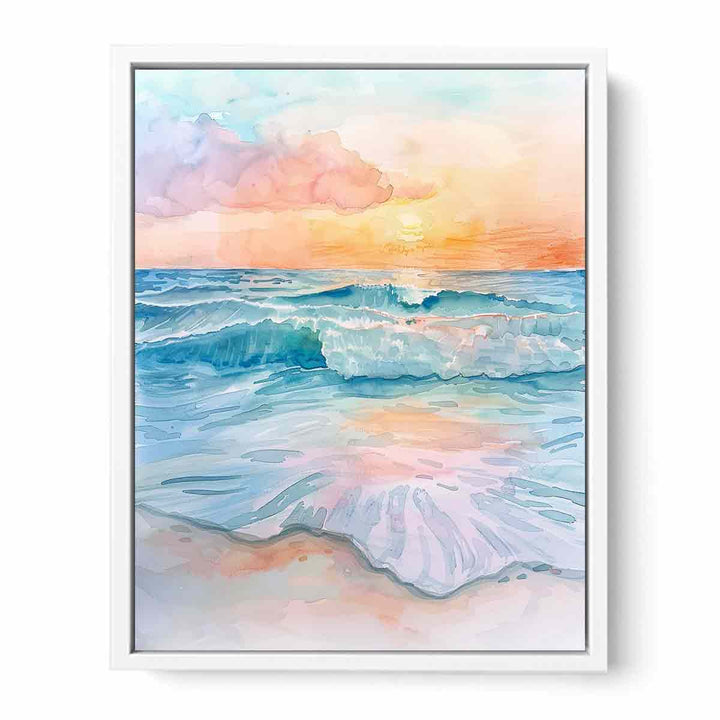 Watercolor Beach  Framed Print