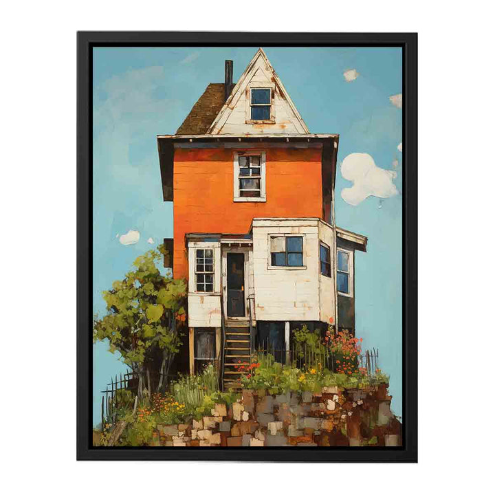 vinatge House On Top  Art  canvas Print