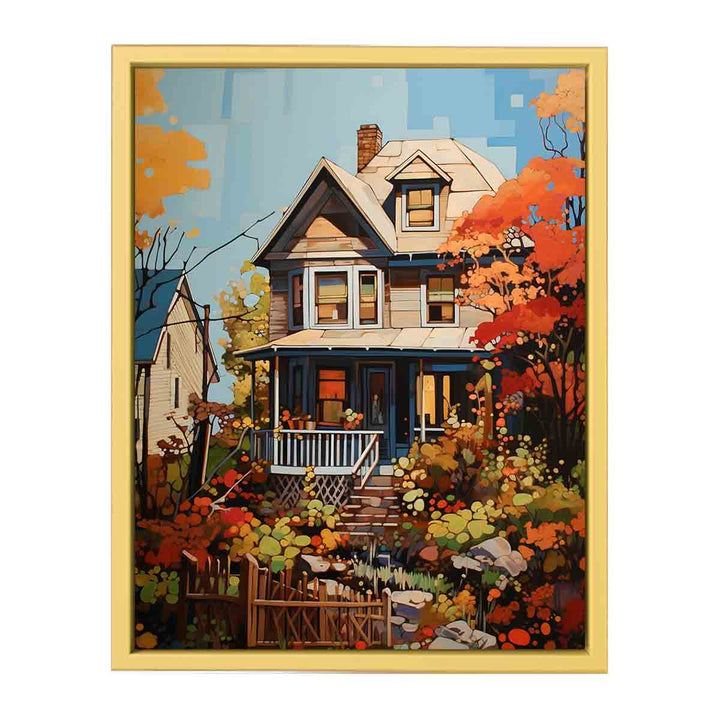 House Art Painting framed Print