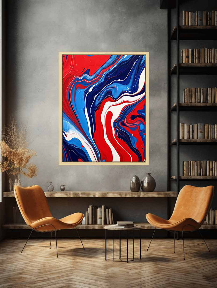 Blue And Red Art Print