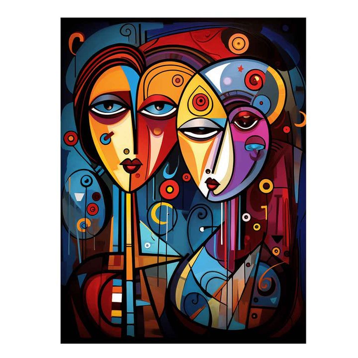 Abstract Lovers Framed Art