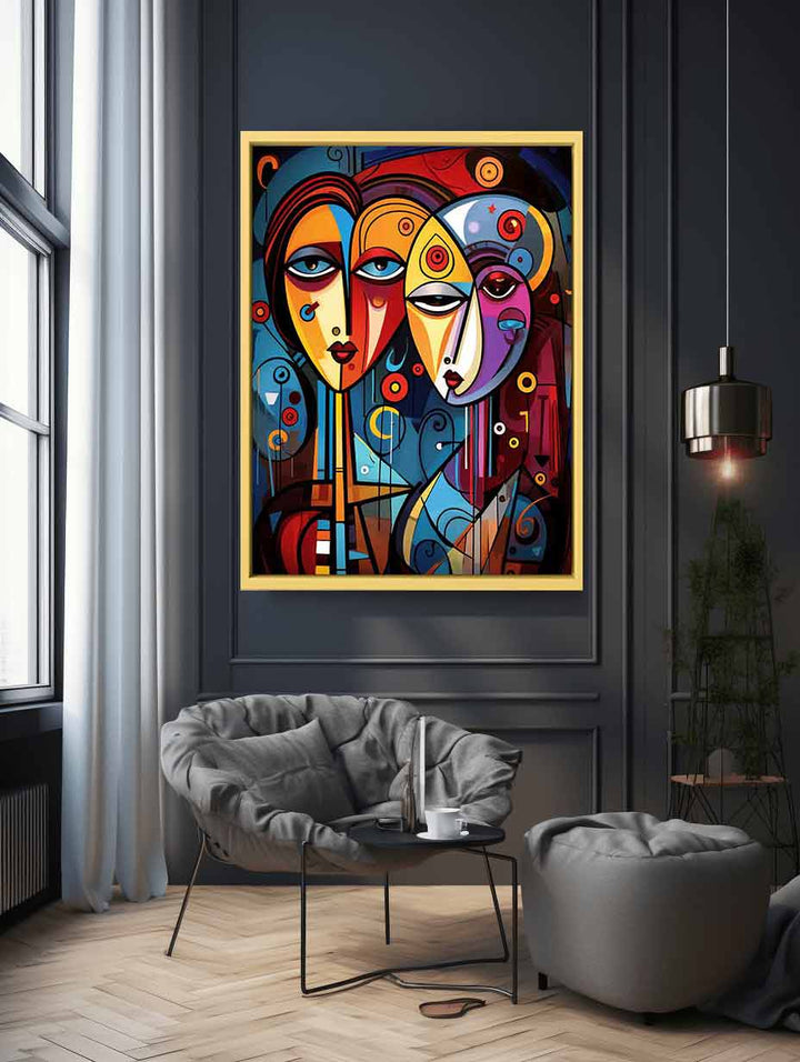 Abstract Lovers Framed Art  Print