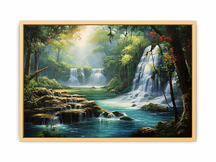 Luxury Waterfall Artwork framed Print