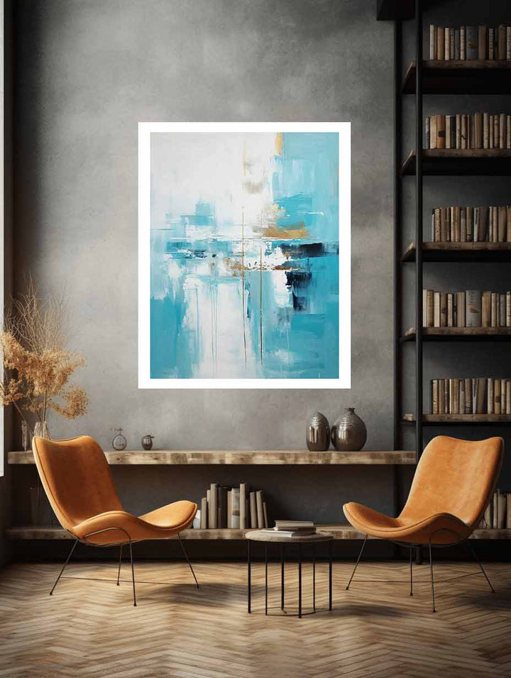 Teal Abstract Painting Art Print