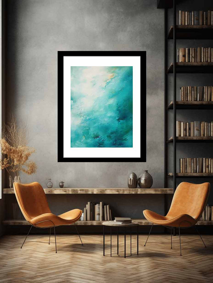 Teal Abstract Artwork Art Print