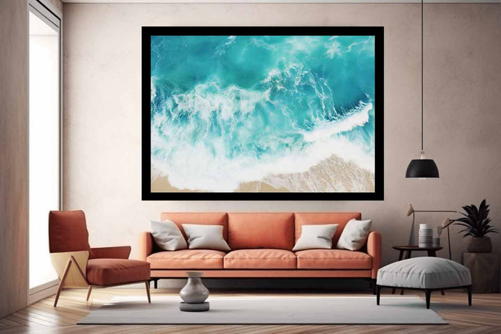 Teal Ocean Artwork Art Print