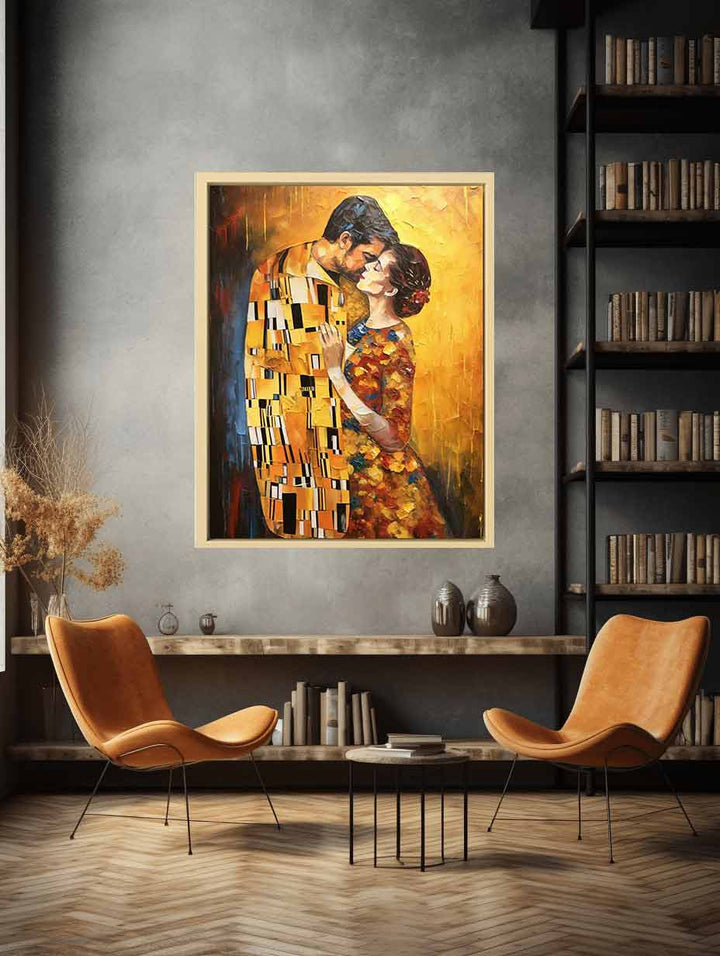 Modern The kiss Painting Art Print