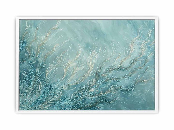 Teal Branches  Framed Print