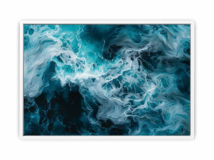 Teal Waves Framed Print