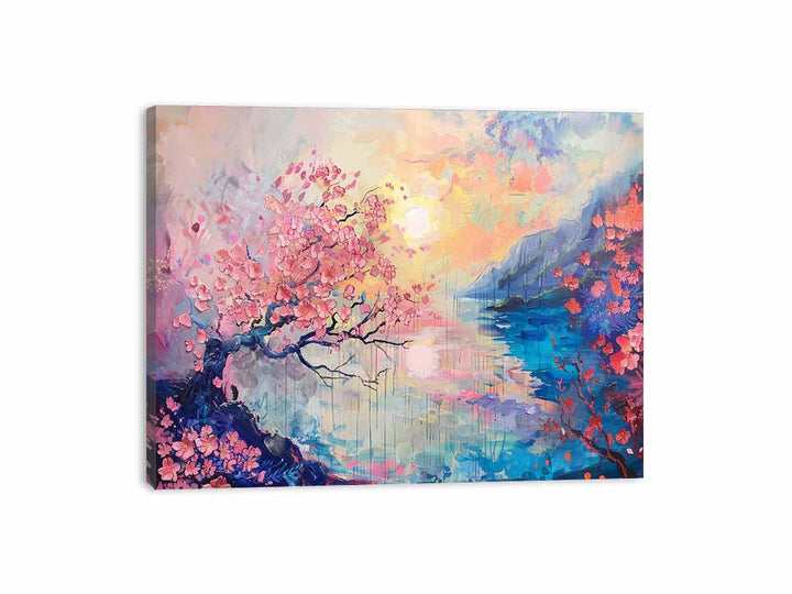 Pink Cherry Tree Canvas Print