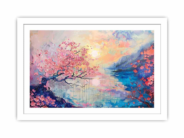 Pink Cherry Tree Streched canvas