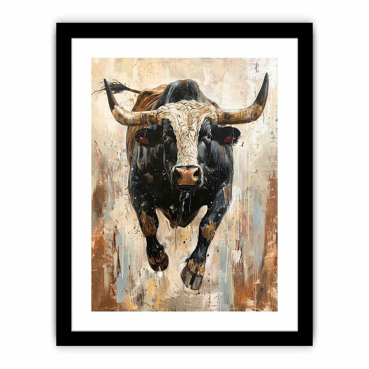 Running  Bull  Art Print