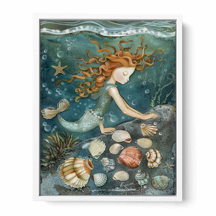 Collecting Shells Framed Print