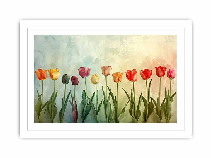 Colorful Tulips Streched canvas