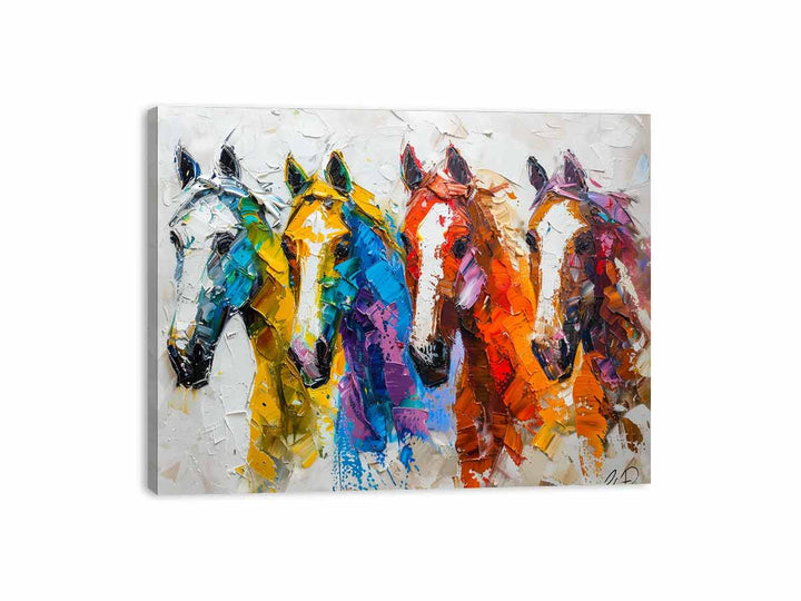 4 Horses  Canvas Print