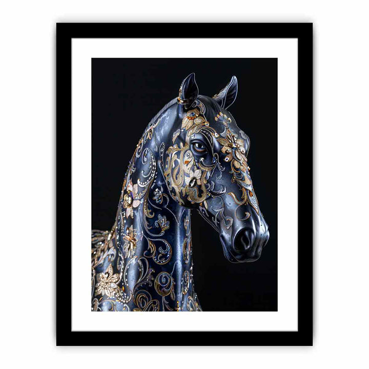 Blue Horse  Art Print