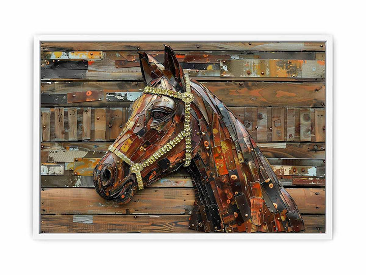 3D Horse Framed Print