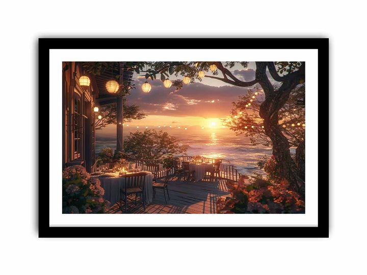  Dinner Outside  Art Print