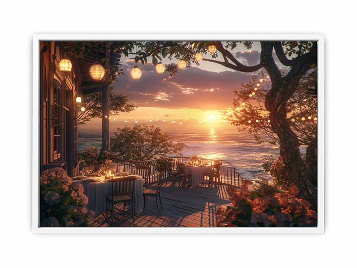  Dinner Outside Framed Print