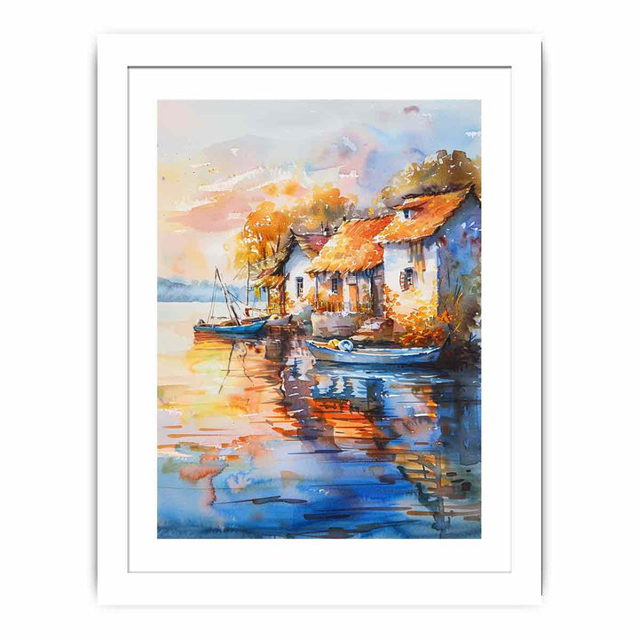 Coastal Village  Streched canvas