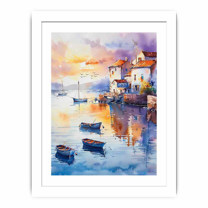 Coastal Village  Streched canvas