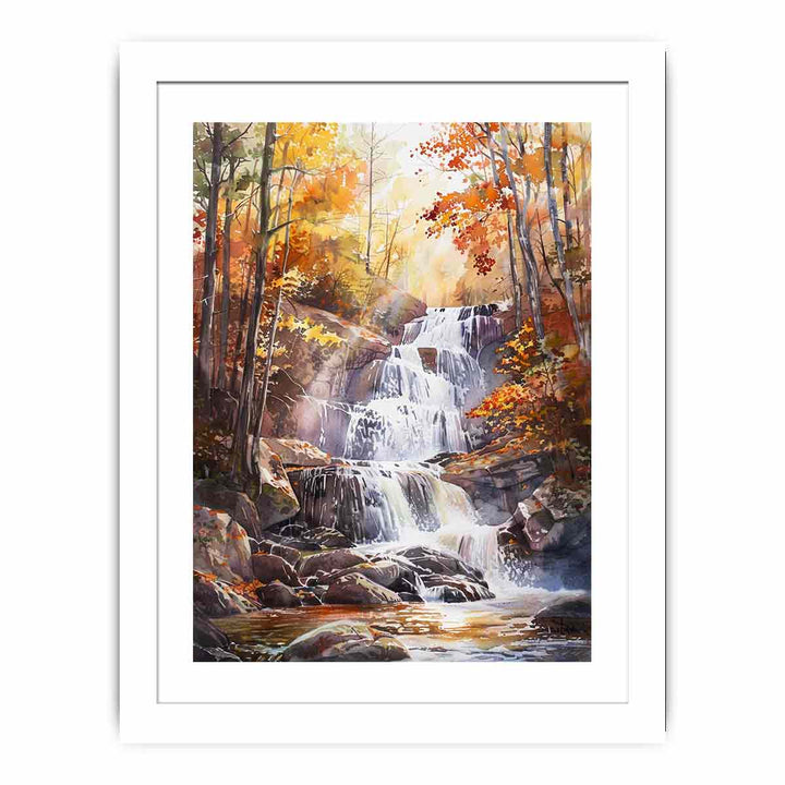 Forest Waterfall  Streched canvas