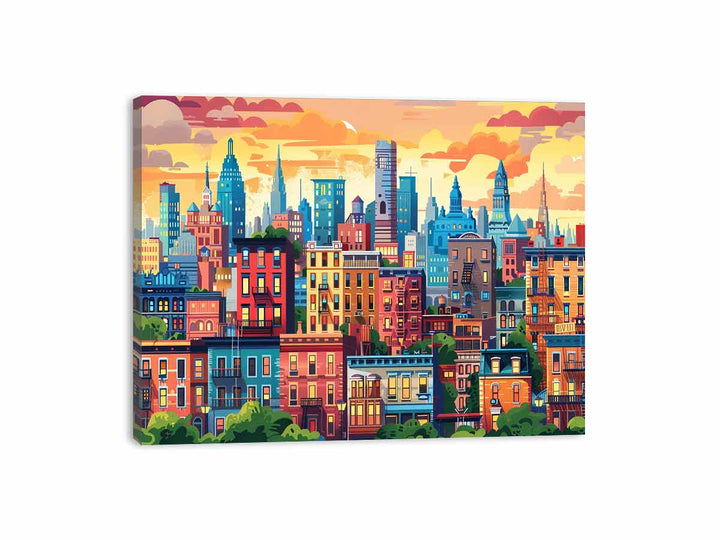 Vibrant Cityscape  Canvas Print