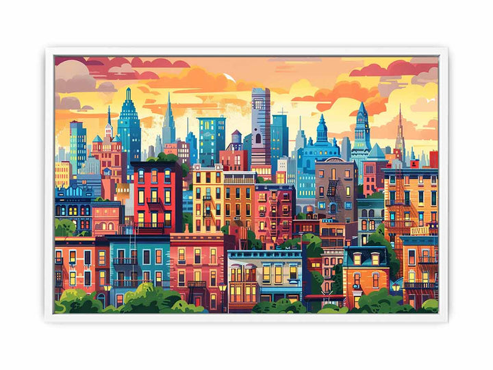 Vibrant Cityscape  Framed Print