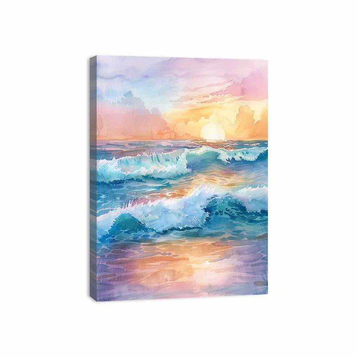 Watercolor Beach  Canvas Print