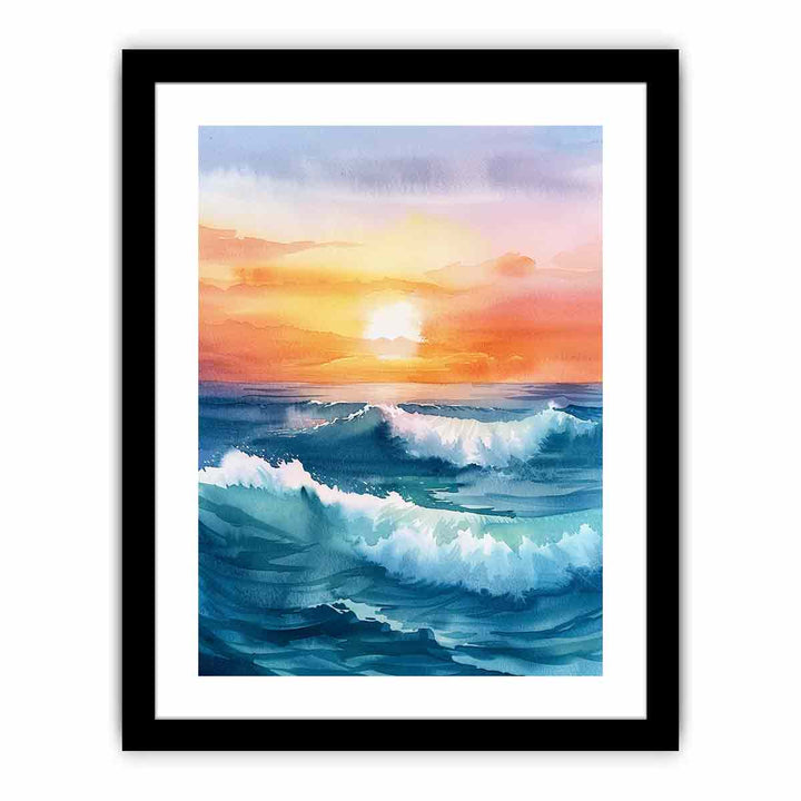 Watercolor Beach   Art Print