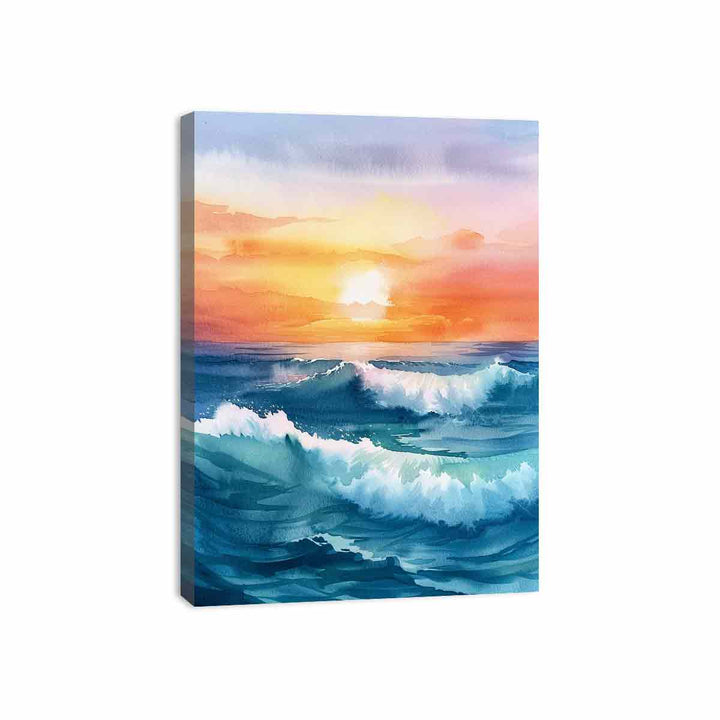 Watercolor Beach  Canvas Print