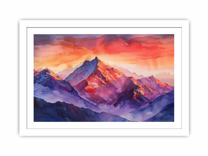 Watercolor Mountians Streched canvas