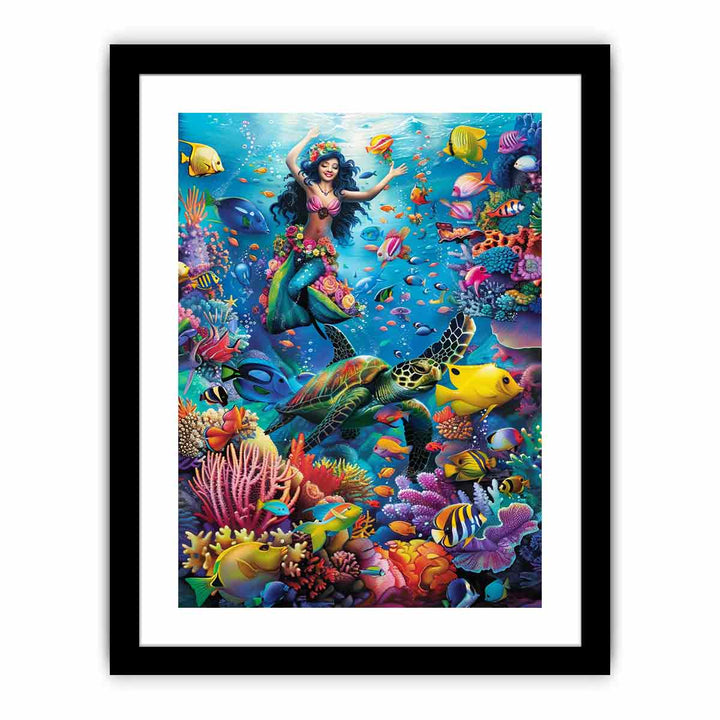 Playfull Underwater   Art Print