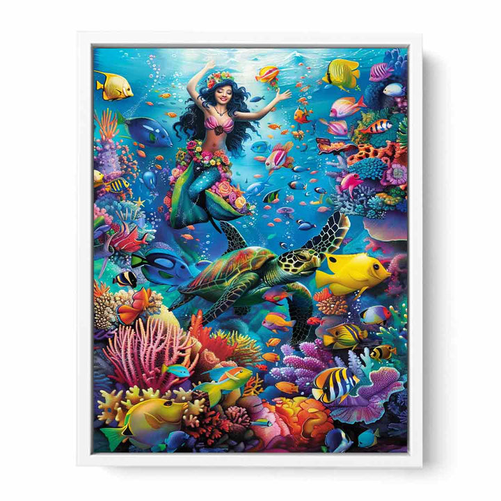 Playfull Underwater  Framed Print