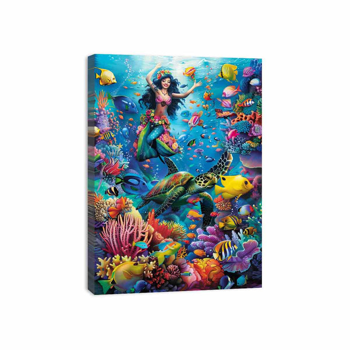 Playfull Underwater  Canvas Print