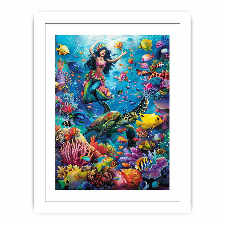 Playfull Underwater  Streched canvas