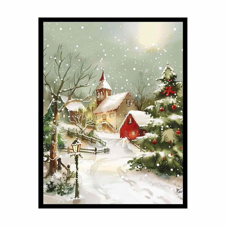 Christmas Landscape   Painting