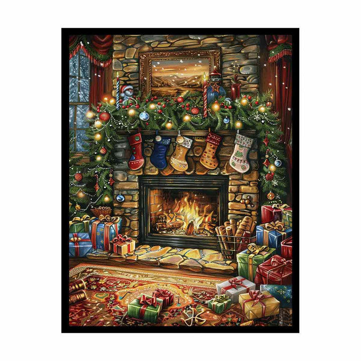 Festive Fireplace  Painting