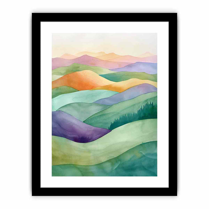 Watercolor  Landscape   Art Print