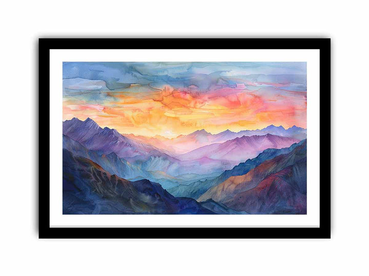 Watercolor  Landscape   Art Print