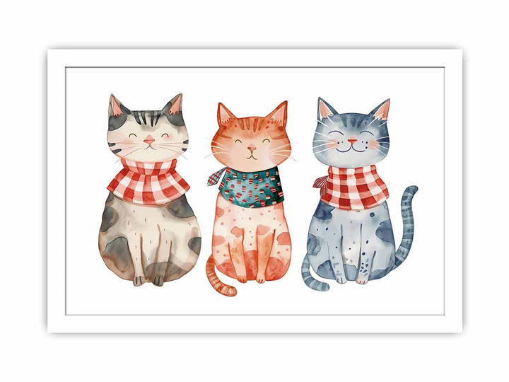 3 Cats  Streched canvas